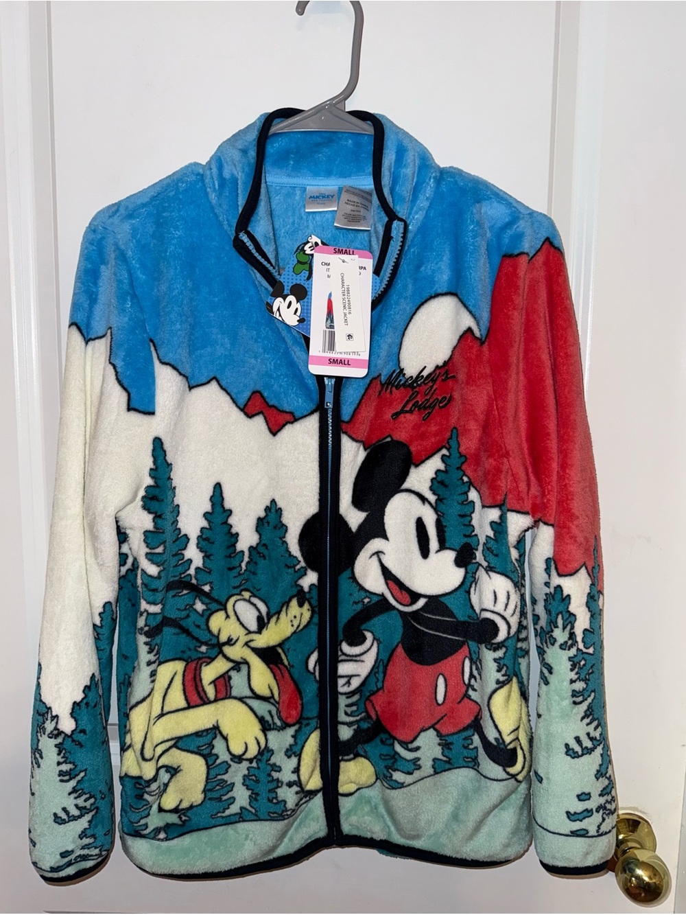 Mickey Mouse Disney NWT! Plush Zip Jacket Size Adult Small